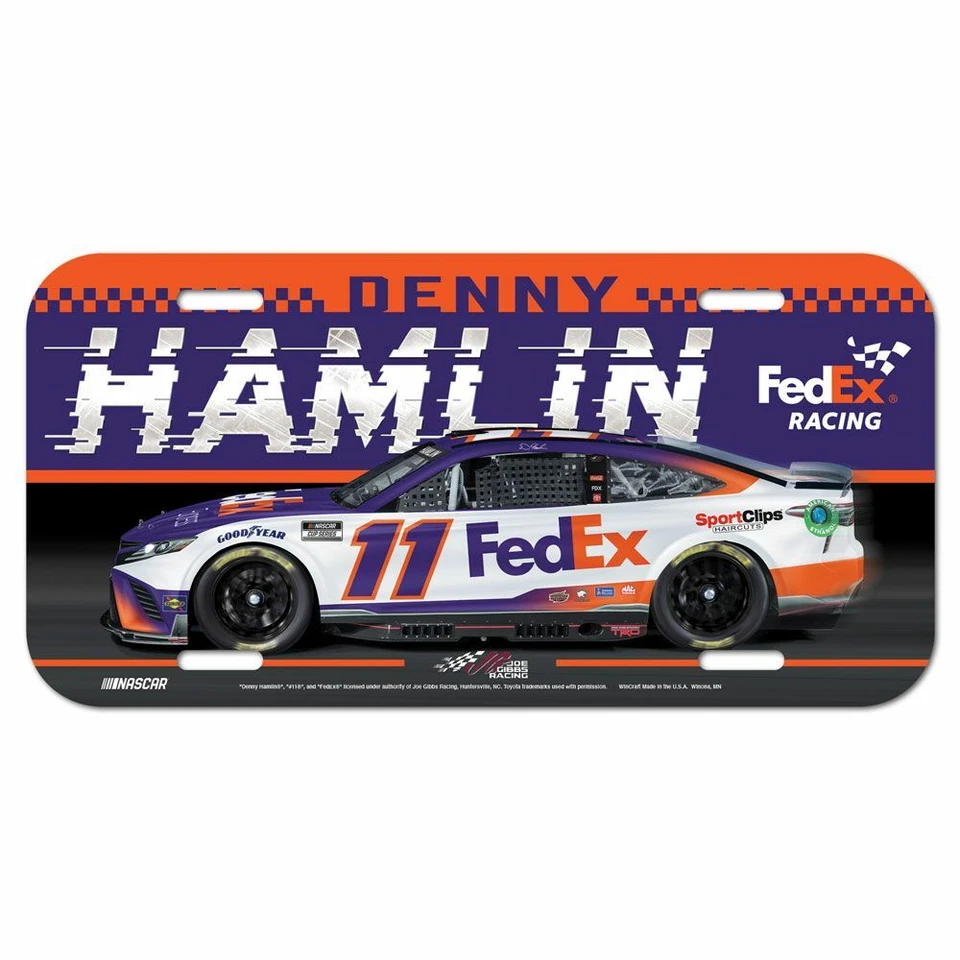 Denny Hamlin 2022 Wincraft #11 Fed Ex Express Poly License Plate! Foto 1 de 1