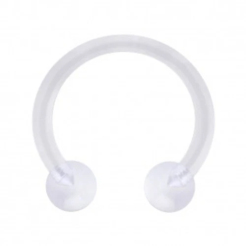 Ferro Di Cavallo Bioflex PTFE Trasparente Due Palline Acrilico - Immagine 1 di 1