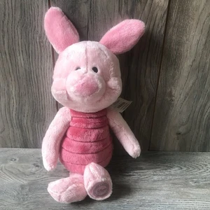 "Piglet Disney Store Exclusivo Auténtico Peluche Rosa 12"" Estampado" - Imagen 1 de 7