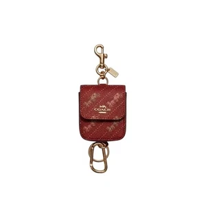 COACH MULTI ATTACHMENT CASE BAG CHARM WITH RED HORSE AND CARRIAGE DOT PRINT - Picture 1 of 3