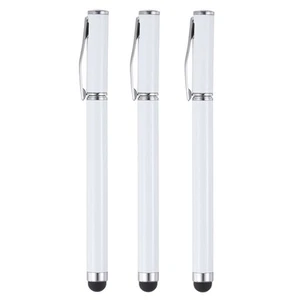 3pcs Ballpoint Pen with Stylus Tip 2 in 1 Rubber Stylus Pens, White - Zdjęcie 1 z 8