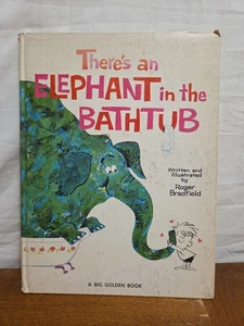 THERE'S AN ELEPHANT IN THE BATHTUB : by Roger Bradfield : vtg GIANT Tell-a-Tale - Picture 1 of 5