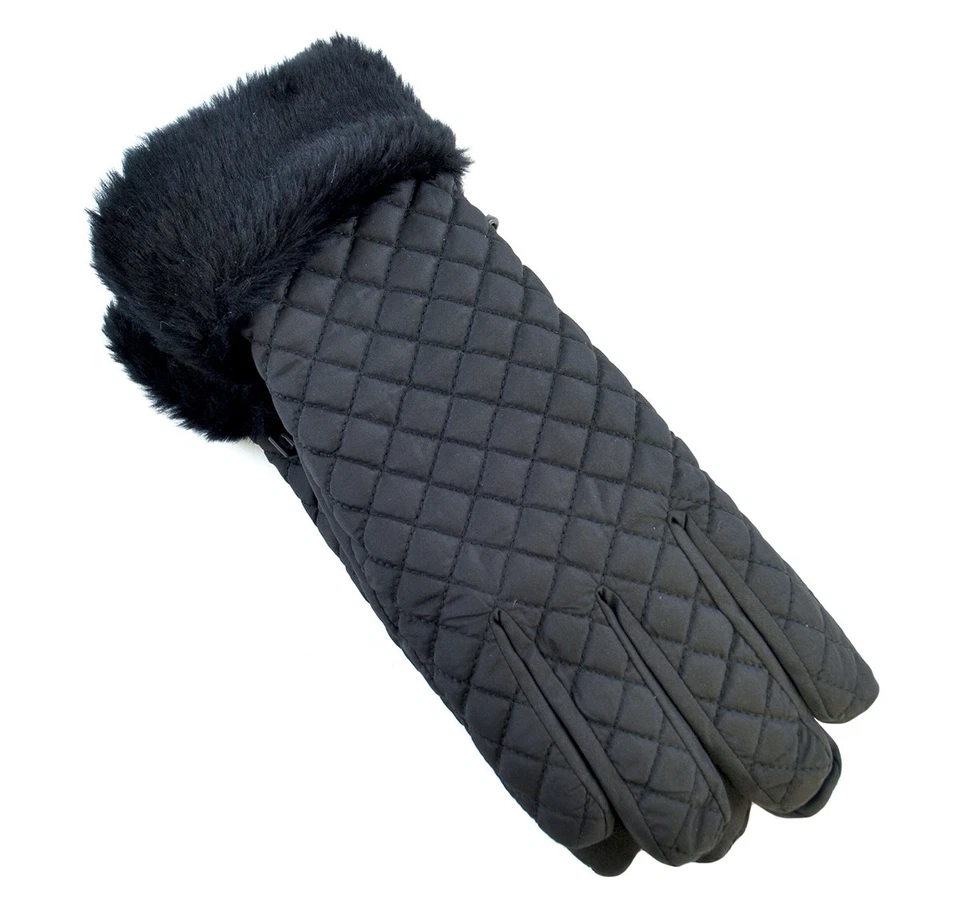 Guantes de invierno acolchados con ribete de piel Tom Franks para mujer Foto 1 de 1