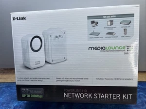 D-Link MediaLounge Powerline HD Network Starter Kit, DHP-303, 200Mbps, Brand New - Picture 1 of 7