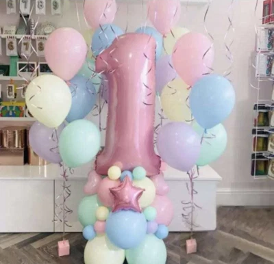 1-й день рождения огромный воздушный шар стойка день рождения украшения возраст 1 2 3 2 3 - Изображение 1 из 4