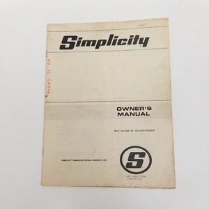 Simplicity No. 884 36" Rotary Mower Owner's Manual - Picture 1 of 3