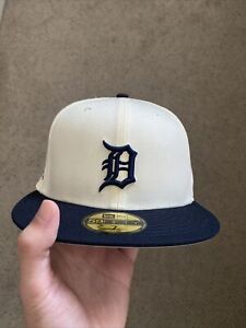 New Era Detroit Tigers Chrome Fitted Hat MLB 1984 World Series Patch size 7 