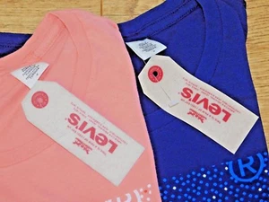 Levi's LADIES T SHIRT 2 COLOUR 4 SIZES 100% GENUINE QUALITY BLUE OR PEACH BNWT - Picture 1 of 14