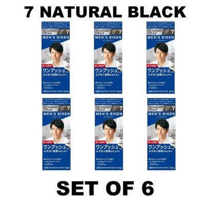 HOYU MEN'S BIGEN ONE PUSH QUICK DYEING CREAM JAPAN #7 NATURAL BLACK X 6 SET - Image 1 of 4