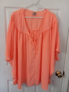 ASOS Women's Size US 24 Orange Flowy Kimono Top Blouse - Picture 1 of 6