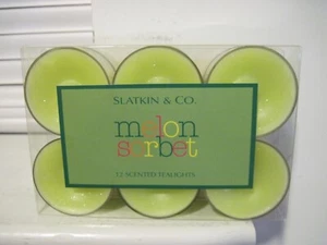 BATH AND BODY WORKS SLATKIN & CO MELON SORBET TEA LIGHTS (12 PER BOX) - Picture 1 of 2