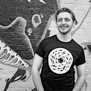 Bio schwarzes T-Shirt B&W Serie, "Haie" Original Illustration | Herren XL - Bild 1 von 4