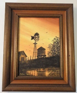 OKLAHOMA TEXAS ARTISTA JOANNE HART "AMIGOS DEL GRANJERO" PINTURA AL ÓLEO 1983 - Imagen 1 de 8