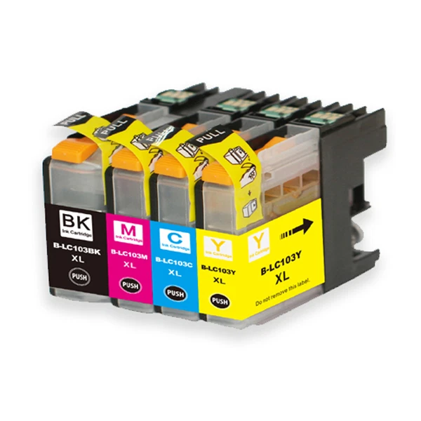 4 PK XL Ink Cartridge Set + smartchip for Brother LC101 LC103 J245 J285DW J450DW - Image 1 of 1