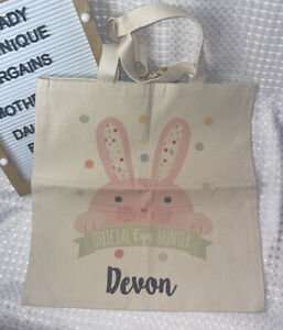Personalised Child's EASTER Party Canvas Tote / Sweet Bag - DEVON
