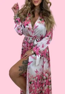 Lola Bianka Maxikleid - Einheitsgröße Bunt Blumen Schmetterling Neu Mit Etikett - Bild 1 von 6