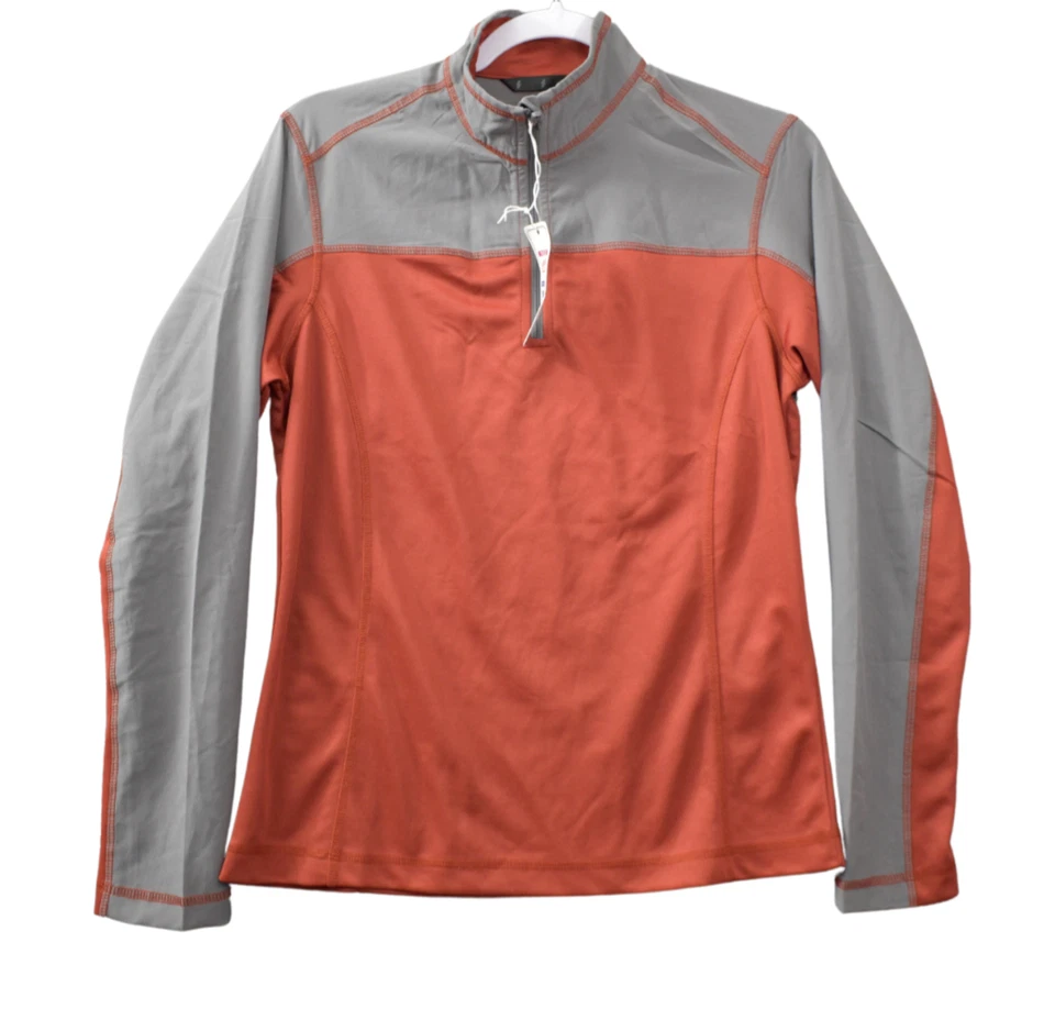 North End 1/4 Zip Women Shirt S Rust/Graphite Stretch Moisture Wicking Ladies - Image 1 of 4