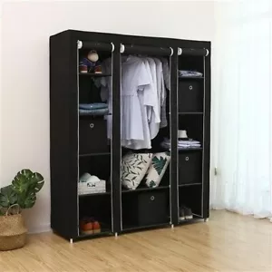 69" Portable Clothes Closet Wardrobe Storage Organizer Non-Woven Fabric Durable - Picture 1 of 5
