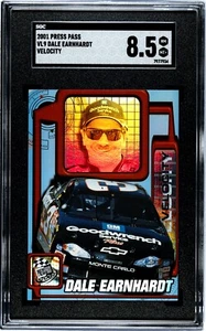 2001 PRESS PASS DALE EARNHARDT, #VL9, VELOCITY INSERT, GRADED SGC NEAR MINT PLUS - Picture 1 of 2