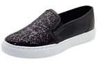 New Kids Girls Glitter Style Slip On Pumps Shiny PU Leather Trainer Casual Shoes