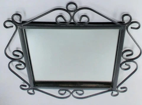 Framed Mirror 15x15 Inches Heavy Metal Art Frame Clear Mirror, No Defects EUC Cover