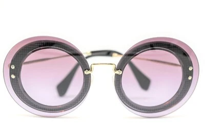 Miu Miu MU10R U6B 5F1 黑色,灰色 VIOLET 太阳镜全新正品 64 — 第 1/4 张图片