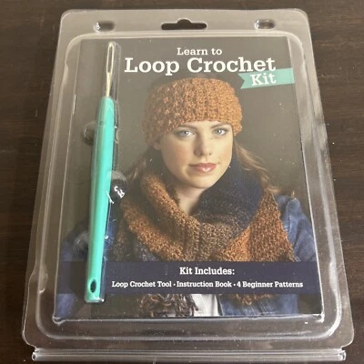 Leisure Arts Learn To Loop Crochet Kit With Book Tool Patterns NEW - Image 1 of 4