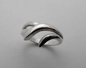 Handmade Custom Free Form Sterling Silver 925 Ring Band Setting Size 6-3/4 - Picture 1 of 5
