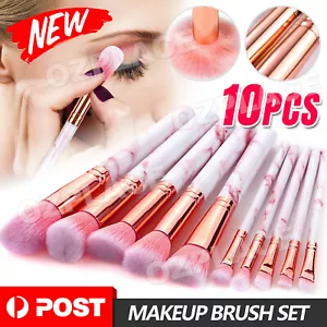 10PCS Professional Pink Cosmetic Makeup Brushes Brush Set Kit Make Up Sponge - Picture 1 of 7