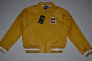 AUTHENTIC Avirex Icon Leather A1 BOMBER Jacket MENS MUSTARD YELLOW NEW ALL SIZES - Picture 1 of 7