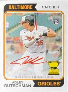 2023 Topps Heritage Real One Autograph Red Ink /74 Adley Rutschman ROOKIE AUTO - Picture 1 of 1