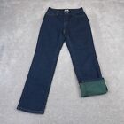 LL Bean Jeans Womens 6 Blue Lined Mid Rise Classic Fit Stretch Denim Outdoors