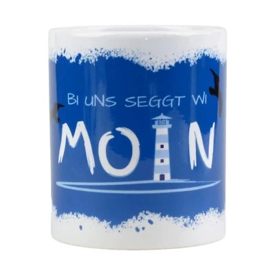 🌊 "Moin" Keramiktasse mit Leuchtturm-Motiv - Tasse als Maritimes Geschenk 🏖️ - Bild 1 von 4