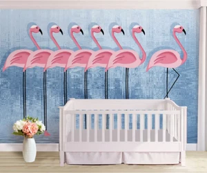 3D Flamingo O801 Wallpaper Wall Mural Removable Self-adhesive Sticker Kids Amy - Picture 1 of 11