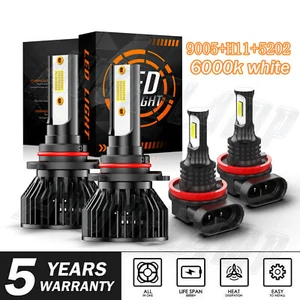 For Dodge Challenger 2015 2021LED Headlight Bulbs Hi/Lo Beam+Fog Light Kit 4Pack - Picture 1 of 11