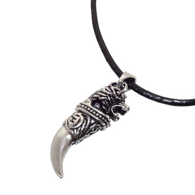 Anhänger Zahn Tigerkopf Wolfszahn Kralle Haifisch Edelstahl Schmuck Kette  - Bild 1 von 4