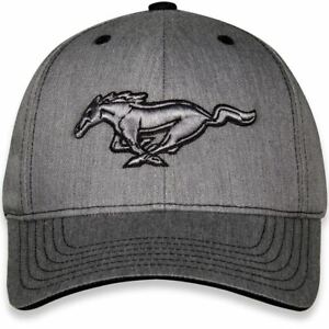 Mustang Running Horse Heather Grey Hat * Stylish Ford Cap * Ships FREE to the US