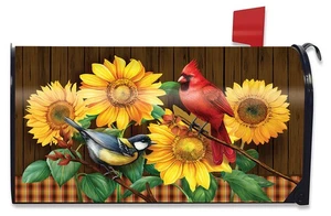 Briarwood Lane Fall Birds And Sunflowers Mailbox Cover - Picture 1 of 3