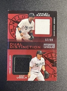 2009 Topps Unique Hanley Ramirez Dan Uggla Dual Distinction Relic Card #’d /99 - Picture 1 of 2