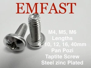 Tornillos formadores de rosca TriTap Pozi Taptite de acero zinc m4 m5 m6 4 mm 5 mm 6 mm - Imagen 1 de 1