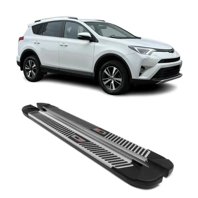 Side Step Nerf Bars Running Boards for Toyota RAV4 2013-2018 Black Silver 2Pcs - Image 1 of 4