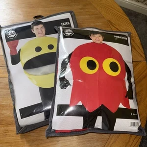 Adult Yellow Ghost 80s 90s Video Game Arcade Fancy Dress Costume Glutton Arcade - Picture 1 of 1