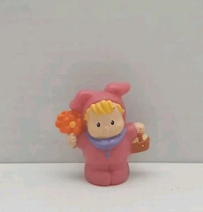 Fisher Price Little People Easter Rabbit Bunny Pink With Flower And Basket - Picture 1 of 8