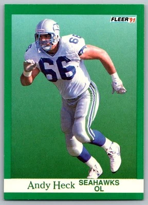 1991 Fleer Andy Heck Seattle Seahawks #187 - Image 1 of 2