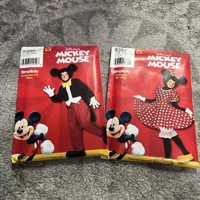Patrón de simplicidad: 9386 y 9387 Disfraz de Mickey y Minnie Mouse de Disney para adulto Foto 1 de 4