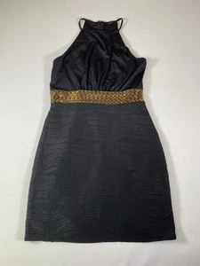 Aakaa Black Halter Beaded Dress Size Small - Picture 1 of 10