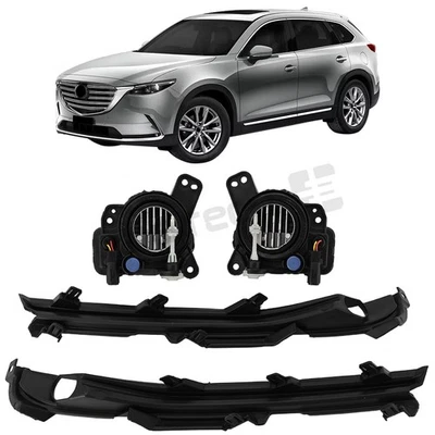 New LED Fog Lights With Border Cover LH & RH For 2016-2023 Mazda CX-9 MA1038159 - Imagem 1 de 4