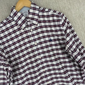 Camicia Brooks Brothers Regent uomo piccola a quadri a quadri manica lunga con bottoni - Foto 1 di 10