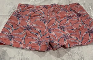 Men's H&M Swimming Trunks Shorts Size Medium Pink Tropical - Picture 1 of 6