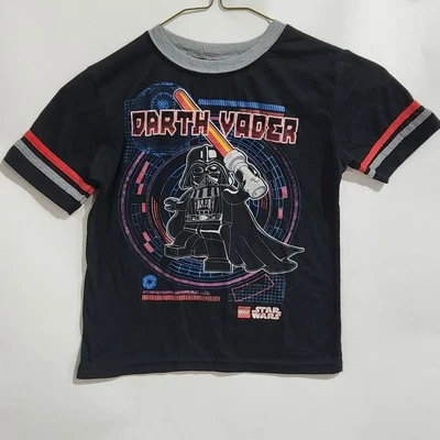 Lego Star Wars black 2015  Darth Vader Boys T-shirt  light saber size 8 boys  - Image 1 of 4